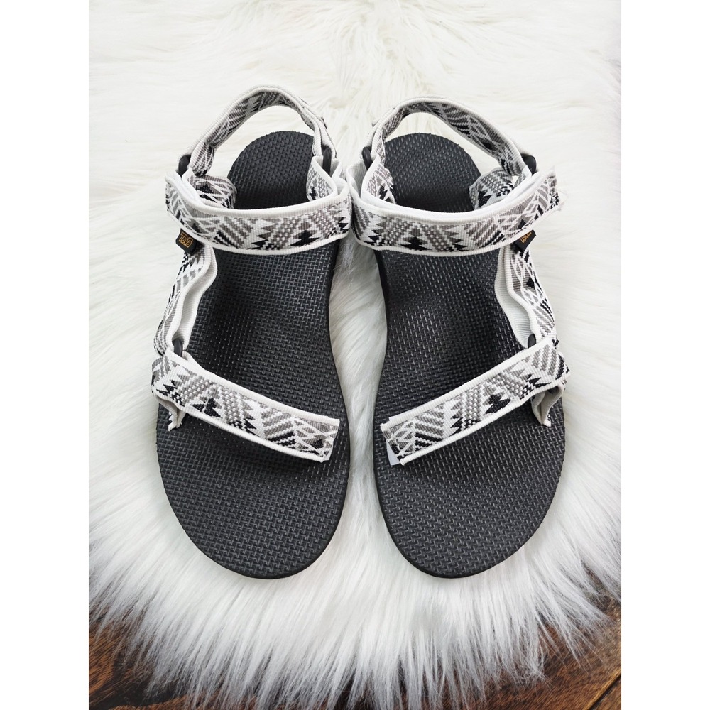 Teva Original Universal Sandals Women's Size 9 Boomerang White Grey Pattern